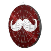 Funny White Mustache over Metal Red Background Dartbord (Voorkant Rechts)