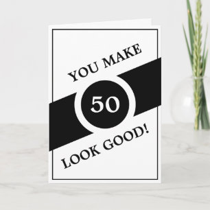 Funny White Personalized Brother 50th Birthday Kaart