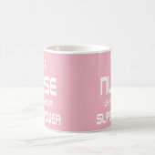 Funny White Pink Nurse Superpower Nursing Quotes Koffiemok (Center)