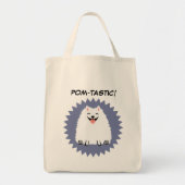 Funny White Pomeranian Cartoon Dog Tote Bag (Voorkant)