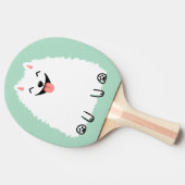 Funny White Pomeranian Tafeltennisbatje (Zijkant)