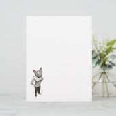Funny White Siamese Cat houdt van muizen (Staand voorkant)
