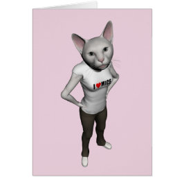 Funny White Siamese Cat houdt van muizen