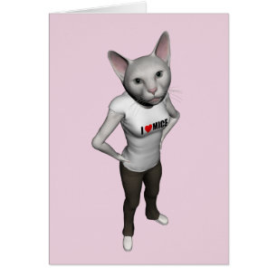 Funny White Siamese Cat houdt van muizen