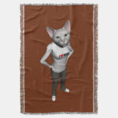 Funny White Siamese Cat houdt van muizen Deken (Voorkant Verticaal)
