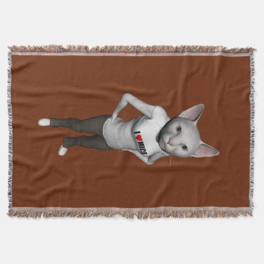Funny White Siamese Cat houdt van muizen Deken (Voorkant)