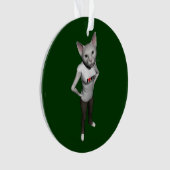 Funny White Siamese Cat houdt van muizen Ornament (voorkant)