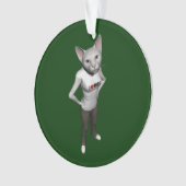 Funny White Siamese Cat houdt van muizen Ornament (voorkant)