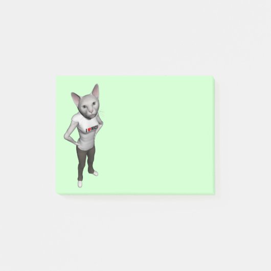 Funny White Siamese Cat houdt van muizen Post-it® Notes (Voorkant)