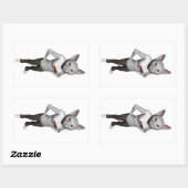 Funny White Siamese Cat houdt van muizen Rechthoekige Sticker (Vel)