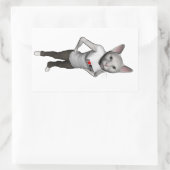 Funny White Siamese Cat houdt van muizen Rechthoekige Sticker (Tas)