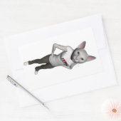 Funny White Siamese Cat houdt van muizen Rechthoekige Sticker (Envelop)