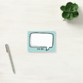 Funny White Talk Bubble aqua Persoonlijke naam Post-it® Notes (Kantoor)