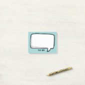 Funny White Talk Bubble aqua Persoonlijke naam Post-it® Notes (Op bureau)