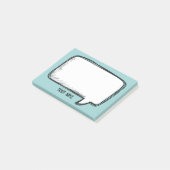 Funny White Talk Bubble aqua Persoonlijke naam Post-it® Notes (Schuin)