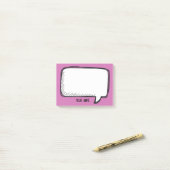 Funny White Talk Bubble Fuchsia Persoonlijke naam Post-it® Notes (Op bureau)