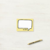 Funny White Talk Bubble yellow Personary Name Post-it® Notes (Op bureau)
