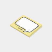 Funny White Talk Bubble yellow Personary Name Post-it® Notes (Schuin)