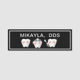 Funny White Teeth Dentistry Name Tag