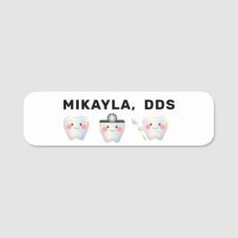 Funny White Teeth Dentistry Name Tag