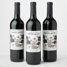 Funny White Vampire Bloed Halloween Baby shower Wijn Etiket