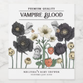 Funny White Vampire Bloed Halloween Baby shower Wijn Etiket (Enkel label)