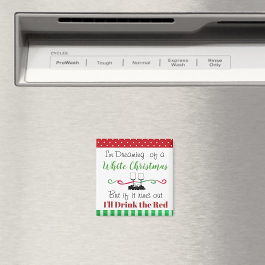Funny White Wine-kerstcitaat Magneet (Insitu (Vaatwasser))