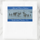 Funny Whitetail Deer Kerstmis Rechthoekige Sticker (Tas)