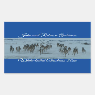 Funny Whitetail Deer Kerstmis Rechthoekige Sticker