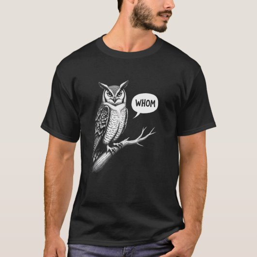 Funny Whom Owl Question T-shirt (Voorkant)