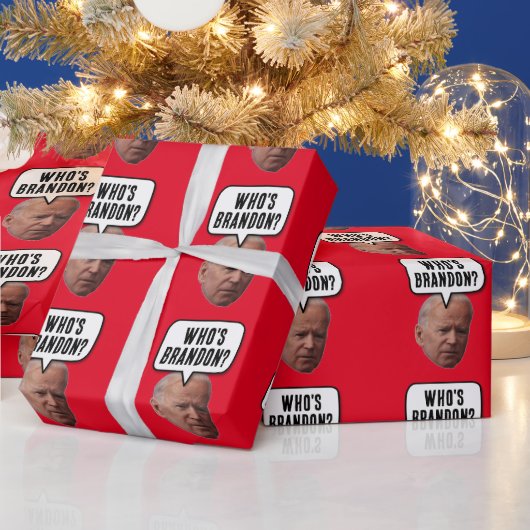 FUNNY WIE IS BRANDON? BIDEN CHRISTMAS CADEAUPAPIER (Feestdagen)