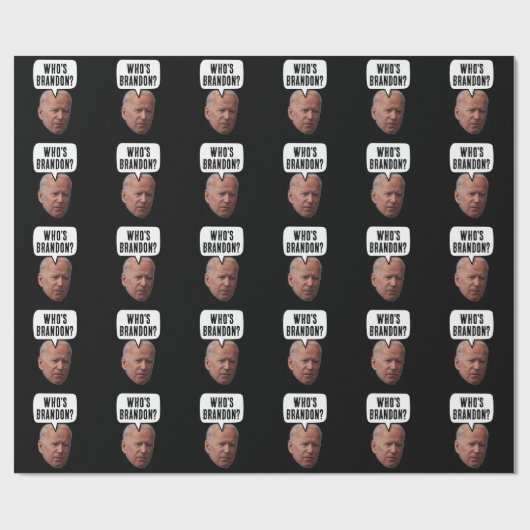 FUNNY WIE IS BRANDON? BIDEN CHRISTMAS OF BIRTHDAY CADEAUPAPIER (Vlak)