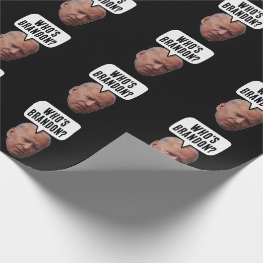 FUNNY WIE IS BRANDON? BIDEN CHRISTMAS OF BIRTHDAY CADEAUPAPIER (Hoek)