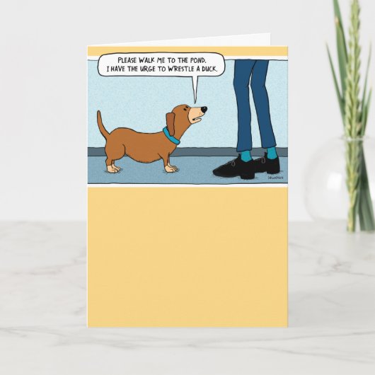 Funny Wiener Dog Birthday Kaart (Voorkant)