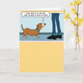 Funny Wiener Dog Birthday Kaart (Gele Bloem)