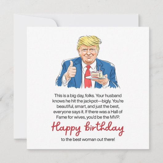Funny Wife Birthday  Kaart (Voorkant)