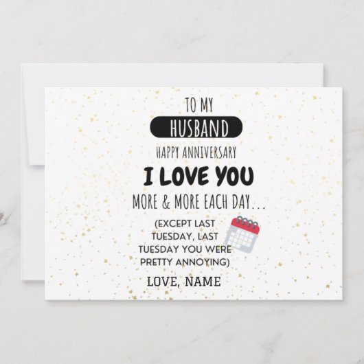 Funny Wife tegen Husband Humor Bericht over Jubile (Voorkant)