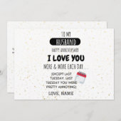 Funny Wife tegen Husband Humor Bericht over Jubile (Voorkant / Achterkant)