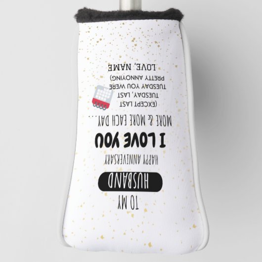 Funny Wife tegen Husband Humor Bericht over Jubile Golfheadcover (Draai 90)