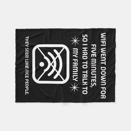 Funny Wifi Went Down Quote Computer Nerd Gift  Fleece Deken (Voorkant (Horizontaal))