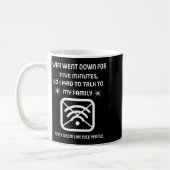 Funny Wifi Went Down Quote Computer Nerd Gift Koffiemok (Links)