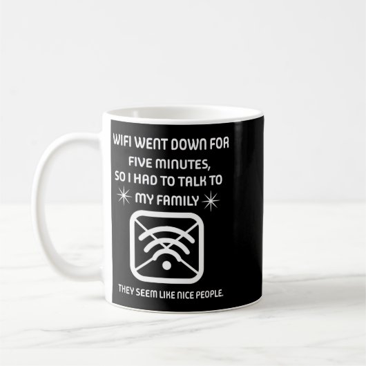 Funny Wifi Went Down Quote Computer Nerd Gift Koffiemok (Links)