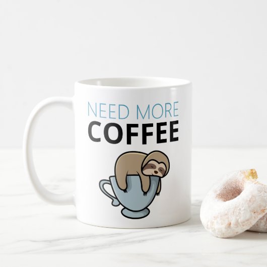 Funny wil meer koffie, luie luie humor koffiemok (Met donut)