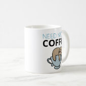 Funny wil meer koffie, luie luie humor koffiemok (Voorkant rechts)