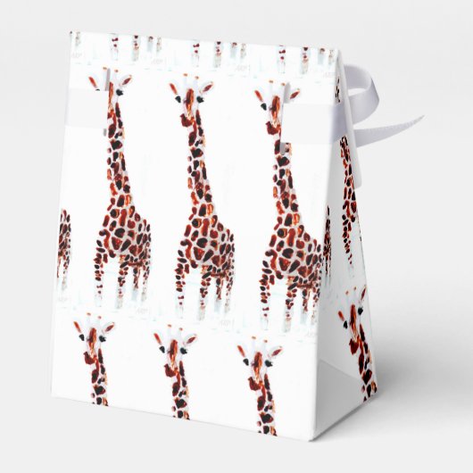 Funny Wild Animal Art Giraffe Bedankdoosjes (Achterkant)