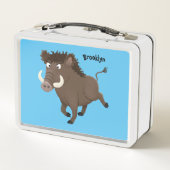 Funny wild boar razorback cartoon illustratie (Achterkant)