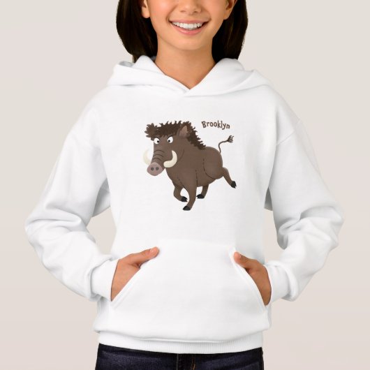 Funny wild boar razorback cartoon illustratie (Voorkant)