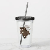 Funny wild boar razorback cartoon illustratie acryl drinkbeker (Achterkant)