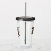 Funny wild boar razorback cartoon illustratie acryl drinkbeker (Rechts)