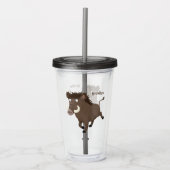 Funny wild boar razorback cartoon illustratie acryl drinkbeker (Voorkant)